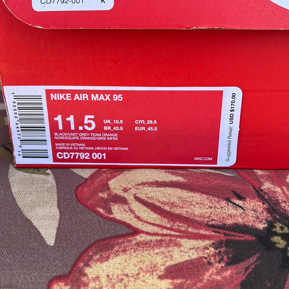 Nike Air Max 95 “Baltimore Away” (size 11.5)